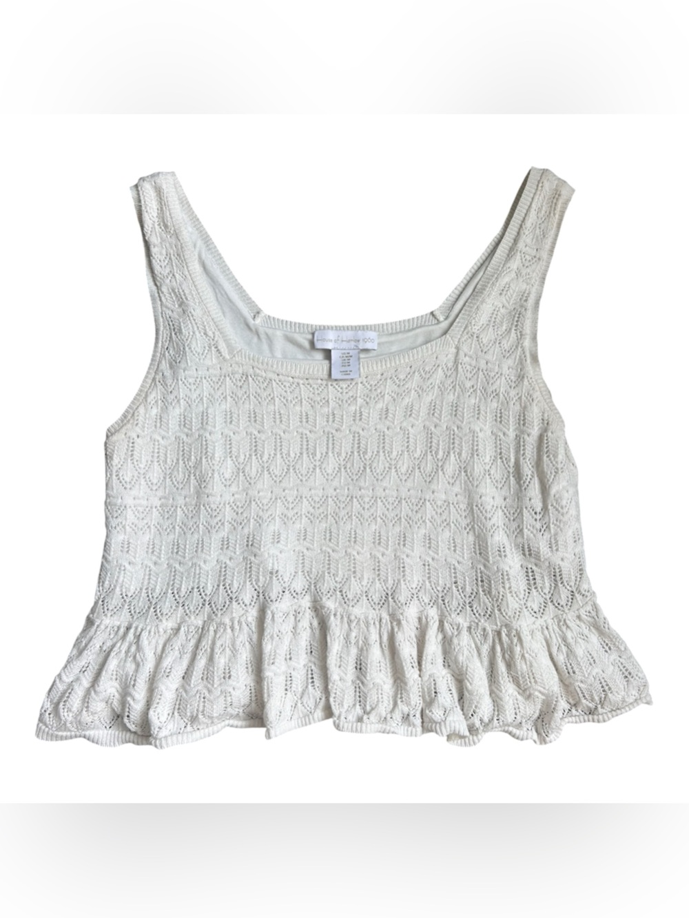 House of Harlow 1960 Delicate Knit Cropped Ivory Top size Medium